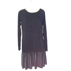 BAILEY 44 Anthropology long sleeve pleat hem dress made in USA Size Medium